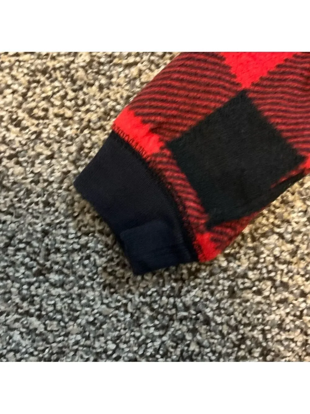 Carter's Red and Black Checkered Baby Sweatshirt Pullover Quarter Snap 24mo